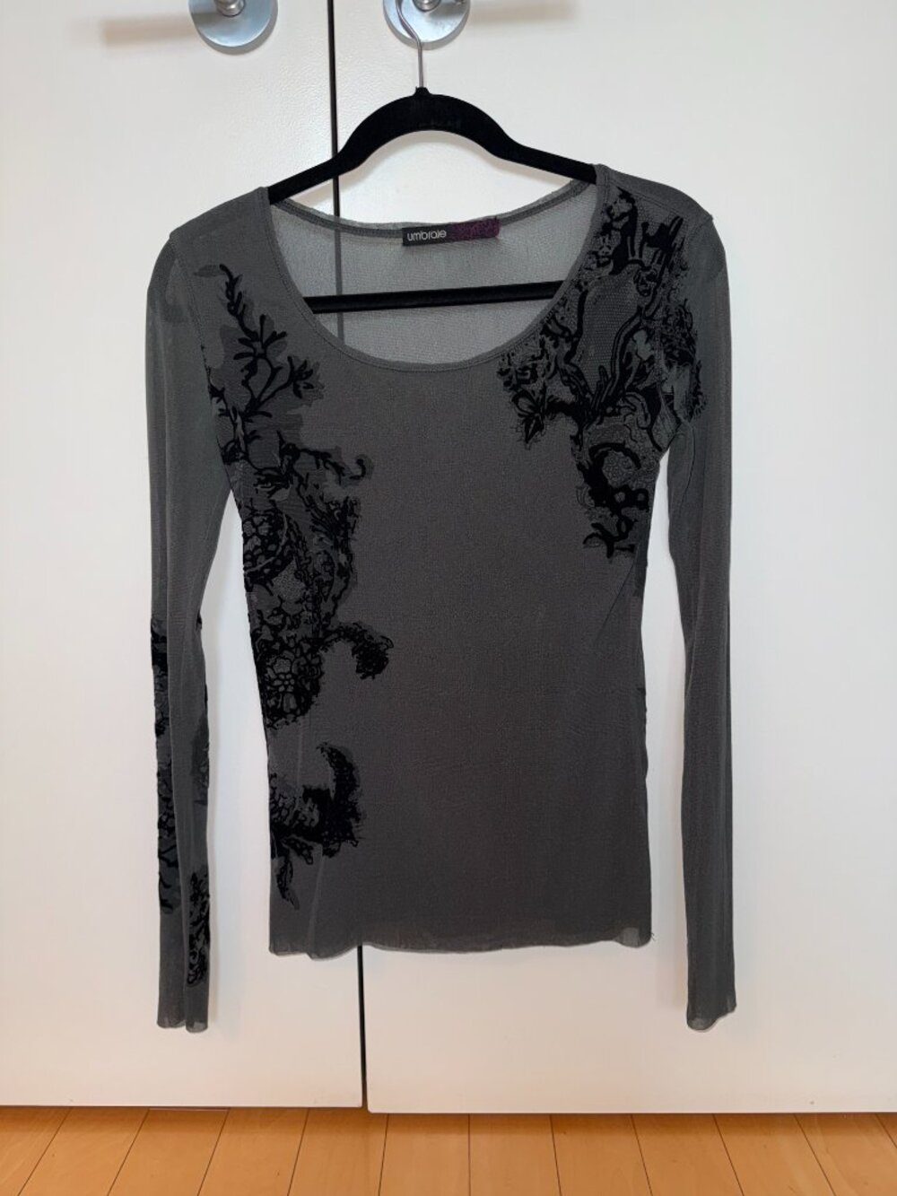 Umbrale Vintage Y2K Gray Mesh Top